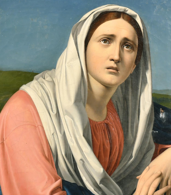 OLIO SU TELA DI INIZIO XIX SECOLO STUDIO DELLA MADONNA
