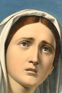 OLIO SU TELA DI INIZIO XIX SECOLO STUDIO DELLA MADONNA