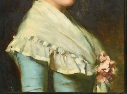 SUPERBO OLIO SU TELA DEL XIX SECOLO BELLA GIOVANE DONNA IMPRESSIONISTA