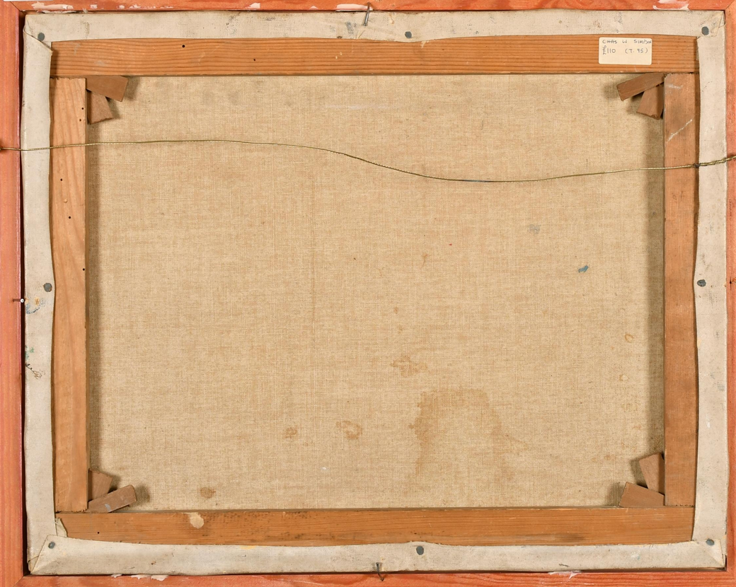 CHARLE W SIMPSON 1885 - 1971 OIL ON CANVAS "GULLS AND SURF"