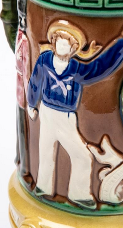 MAJOLICA JUG C1860 CRIMEA INTEREST QUEEN VICTORIA
