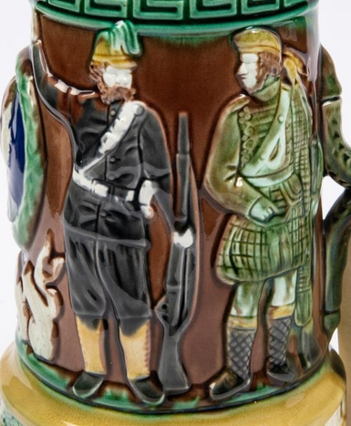 MAJOLICA JUG C1860 CRIMEA INTEREST QUEEN VICTORIA