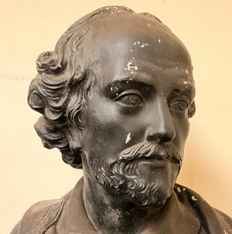 Late 19th century Pottery Bust of Shakespeare