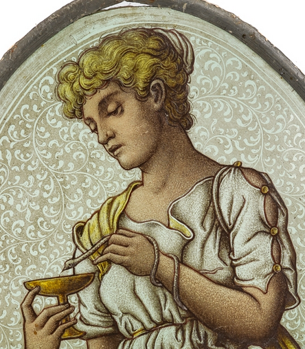 C1860/70S STAINED GLASS PANEL - PRE RAPHAELITE