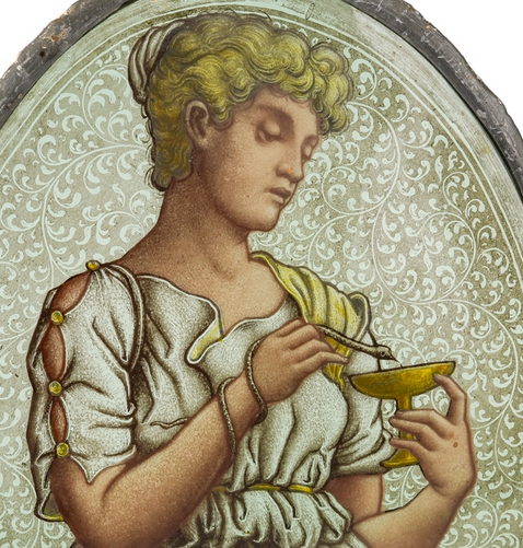 C1860/70S STAINED GLASS PANEL - PRE RAPHAELITE
