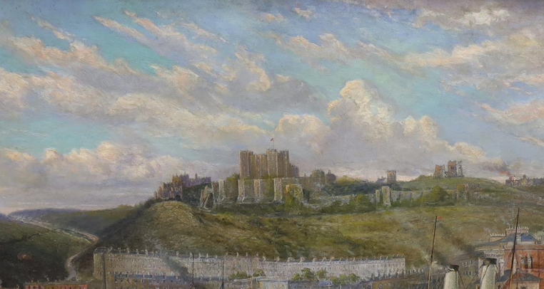 ATT JOHN GENDALL 1790 - 1865 LARGE OIL ON CANVAS DOVER HARBOUR