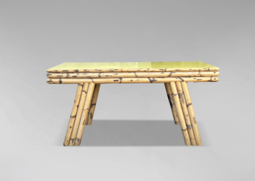 1970'S ITALIAN BAMBOO & YELLOW FORMICA TOP COFFEE TABLE