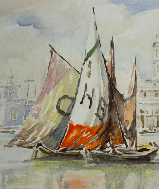 Louie Burell (1873-1971) Venice Watercolour