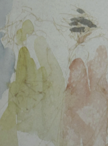 B.W. Roland Batchelor (1889-1990) Watercolour of Figures in Rain Abstract