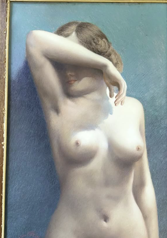1941 Pastel on Board 'Nude' Framed Signed