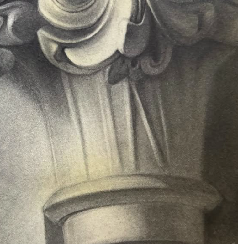 C.1880 Large Architectural Drawing of Column