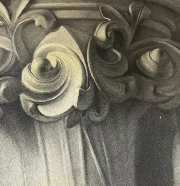 C.1880 Large Architectural Drawing of Column