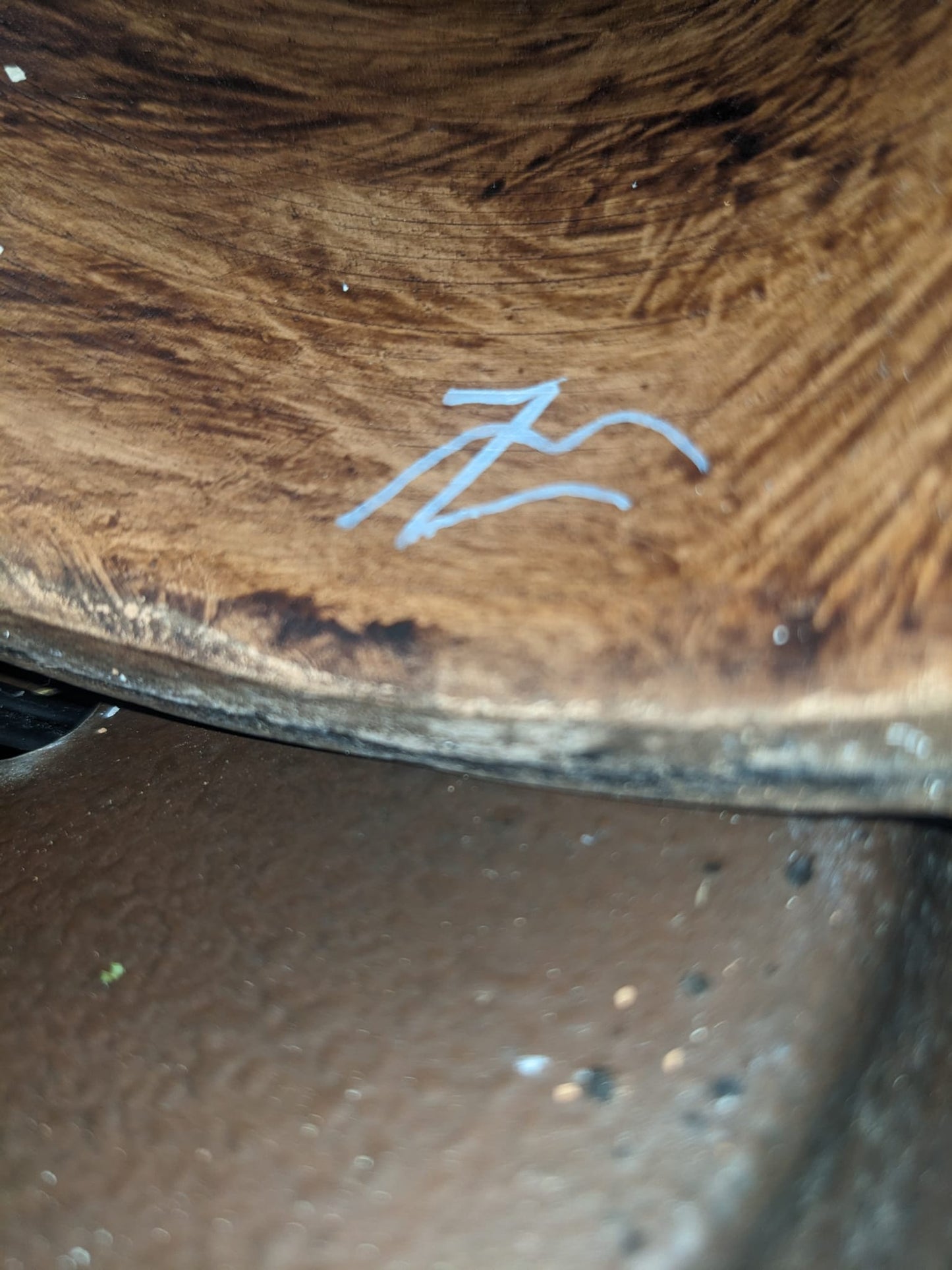 Original 1960's Ugo Zaccagnini Blue and Copper Lamp. Signed and stamped