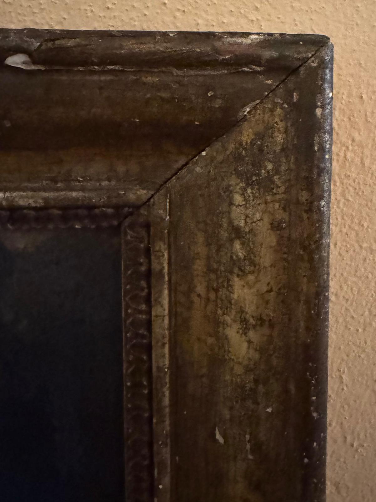 Continental Early 19th Century Mirror Gilt Frame and Original Plate