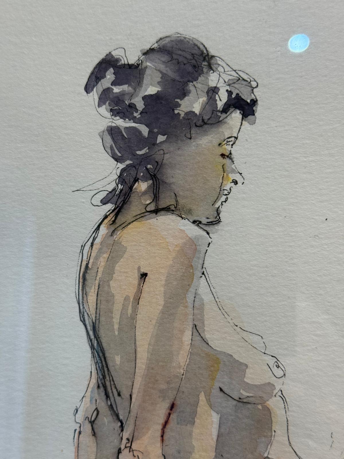 "Annie on a Sheepskin" Watercolour by Katie Naroznik 2003