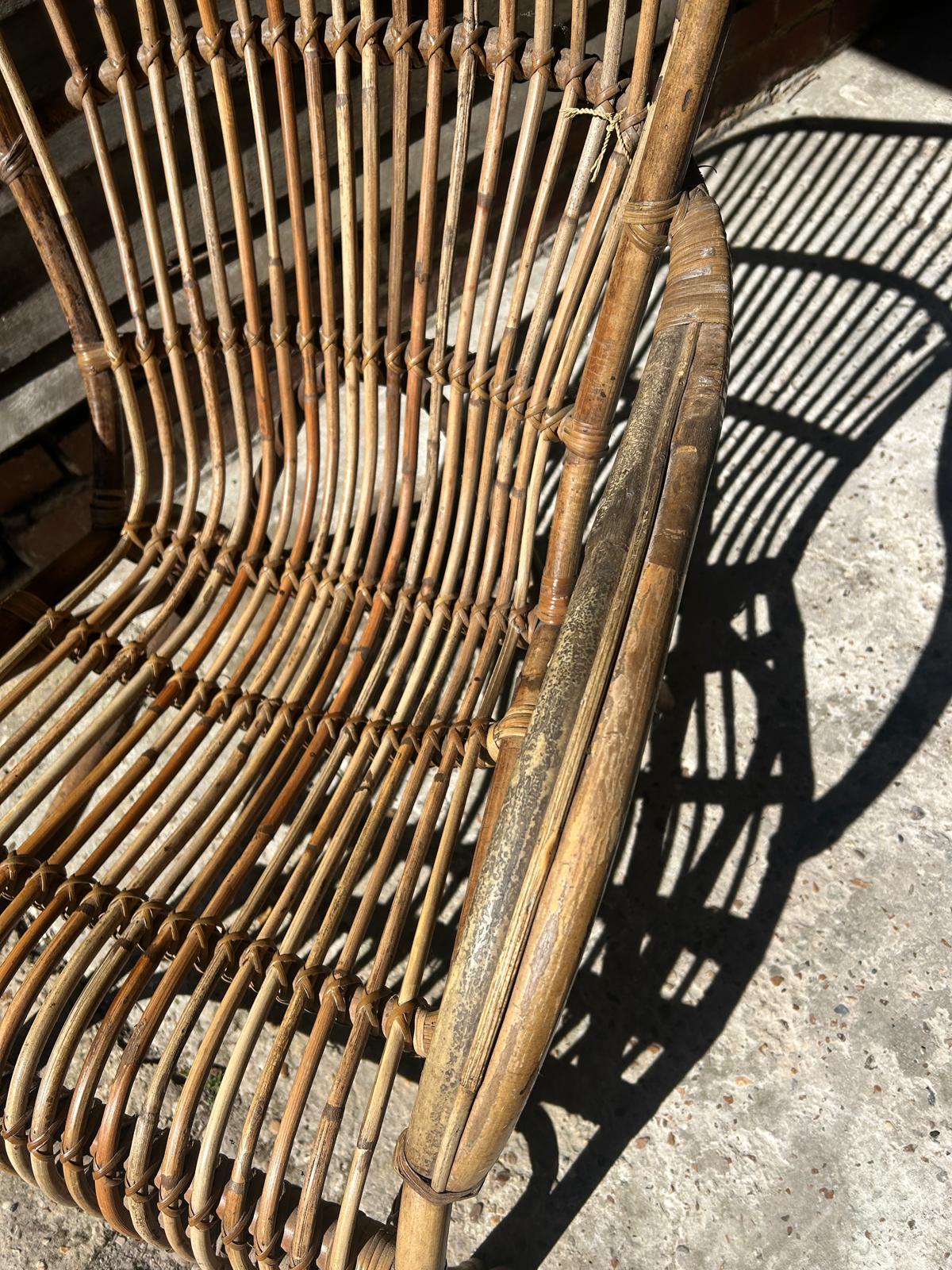 Elegant French Early Mid-Century Bamboo Armchair For House and Garden