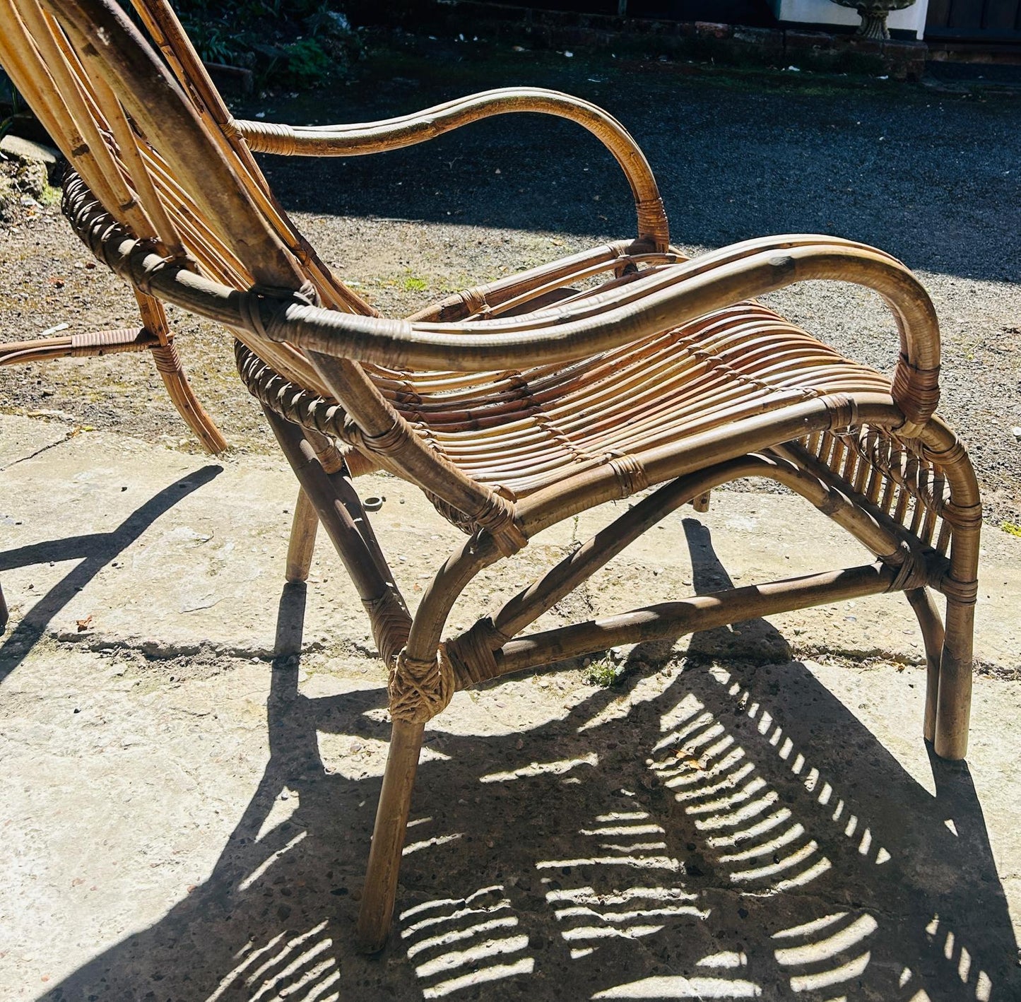 Elegant French Early Mid-Century Bamboo Armchair For House and Garden