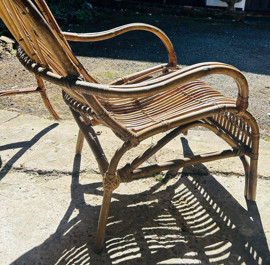 Elegant French Early Mid-Century Bamboo Armchair For House and Garden