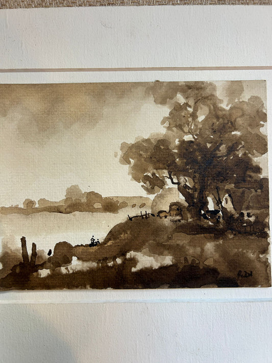 1970's Modernit Watercolour Landscape By Jarolsav Zetek