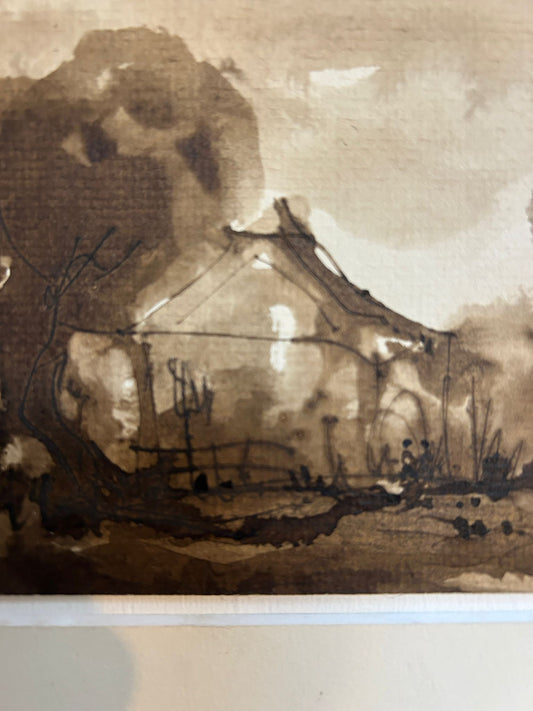 1970's Modernist Landscape Watercolour by Jaroslav Zetek