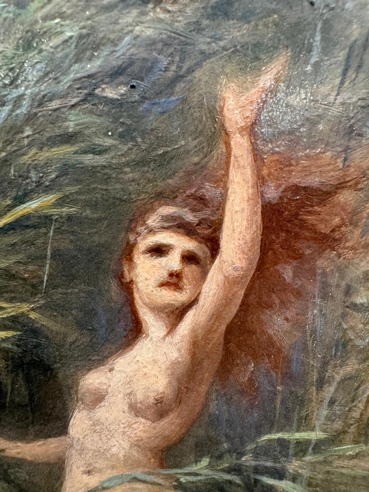 19th Century Oil on Board Study for Possibly 'Will o the Wisp'