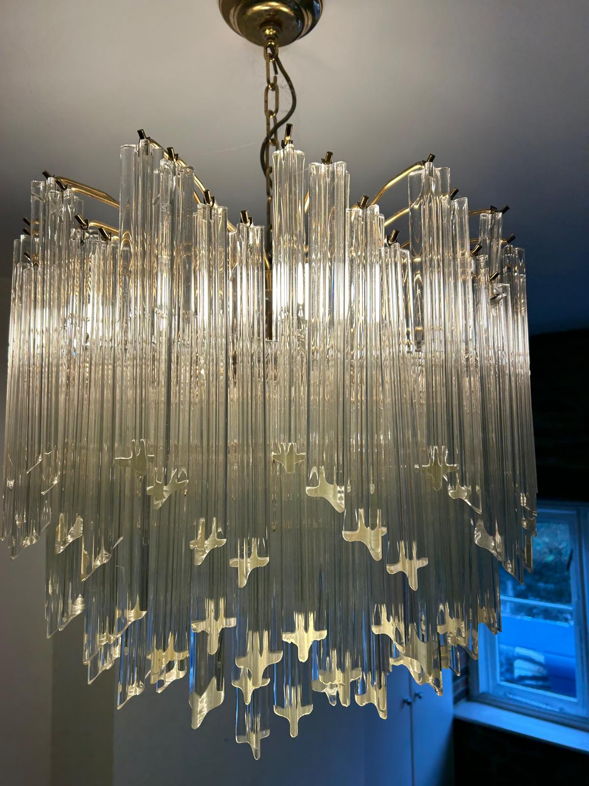 C1980's Six-Tier Murano Crystal Italian Chandelier
