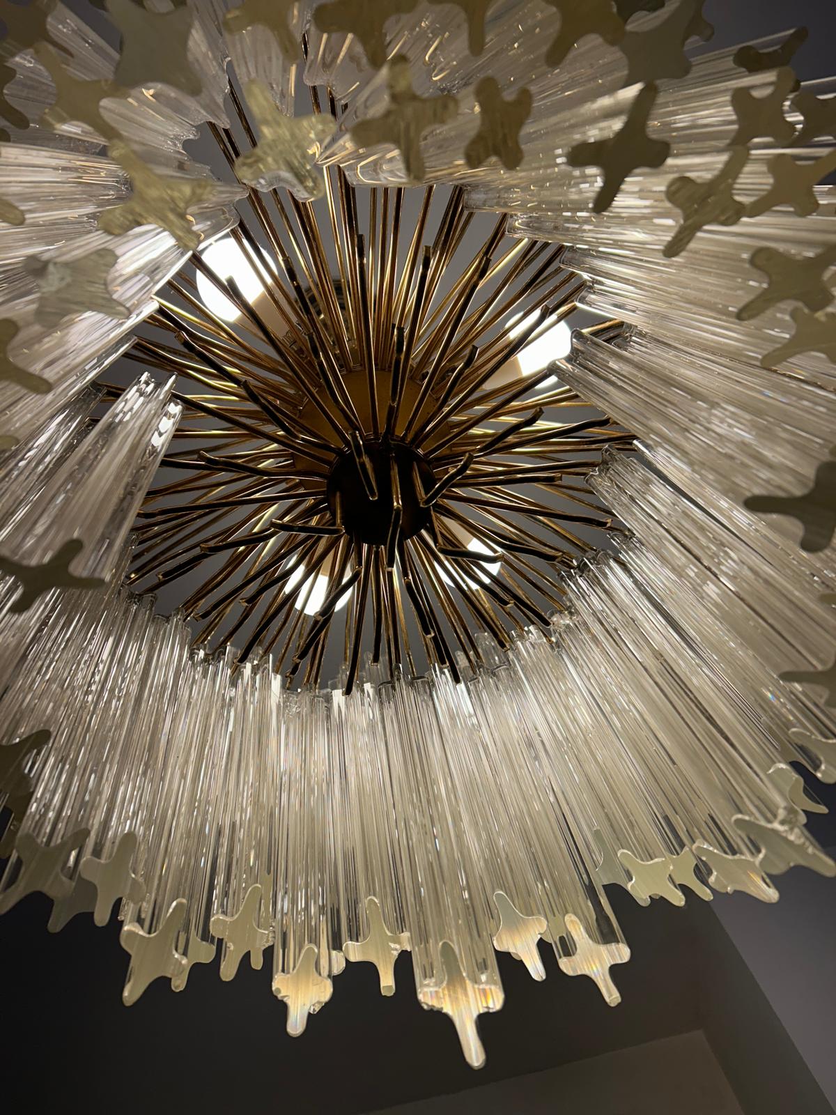 C1980's Six-Tier Murano Crystal Italian Chandelier
