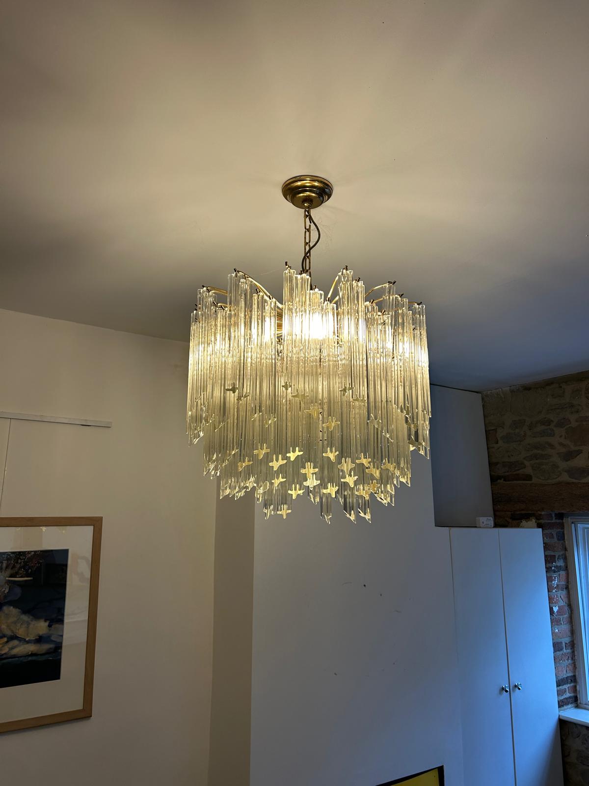 C1980's Six-Tier Murano Crystal Italian Chandelier