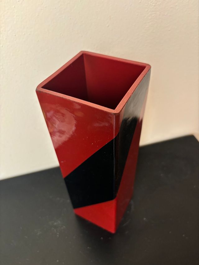 Japanese Red and Black Lacquer Vase