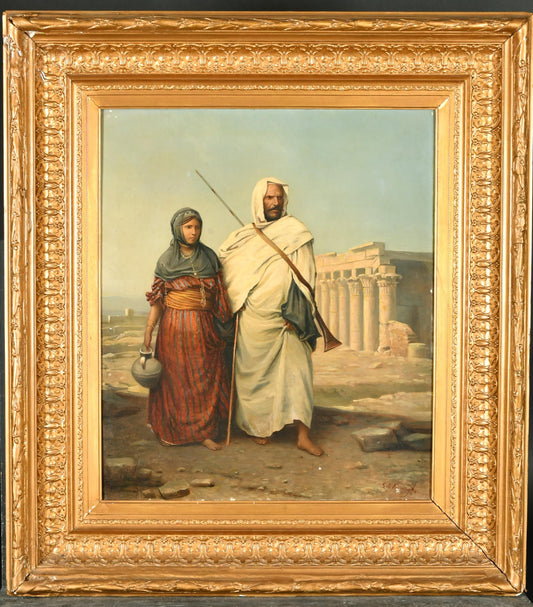 LEENDERT II DE KONINGH (Il Giovane) 1810-1887 OLIO SU TELA FIGURE BEDUINE