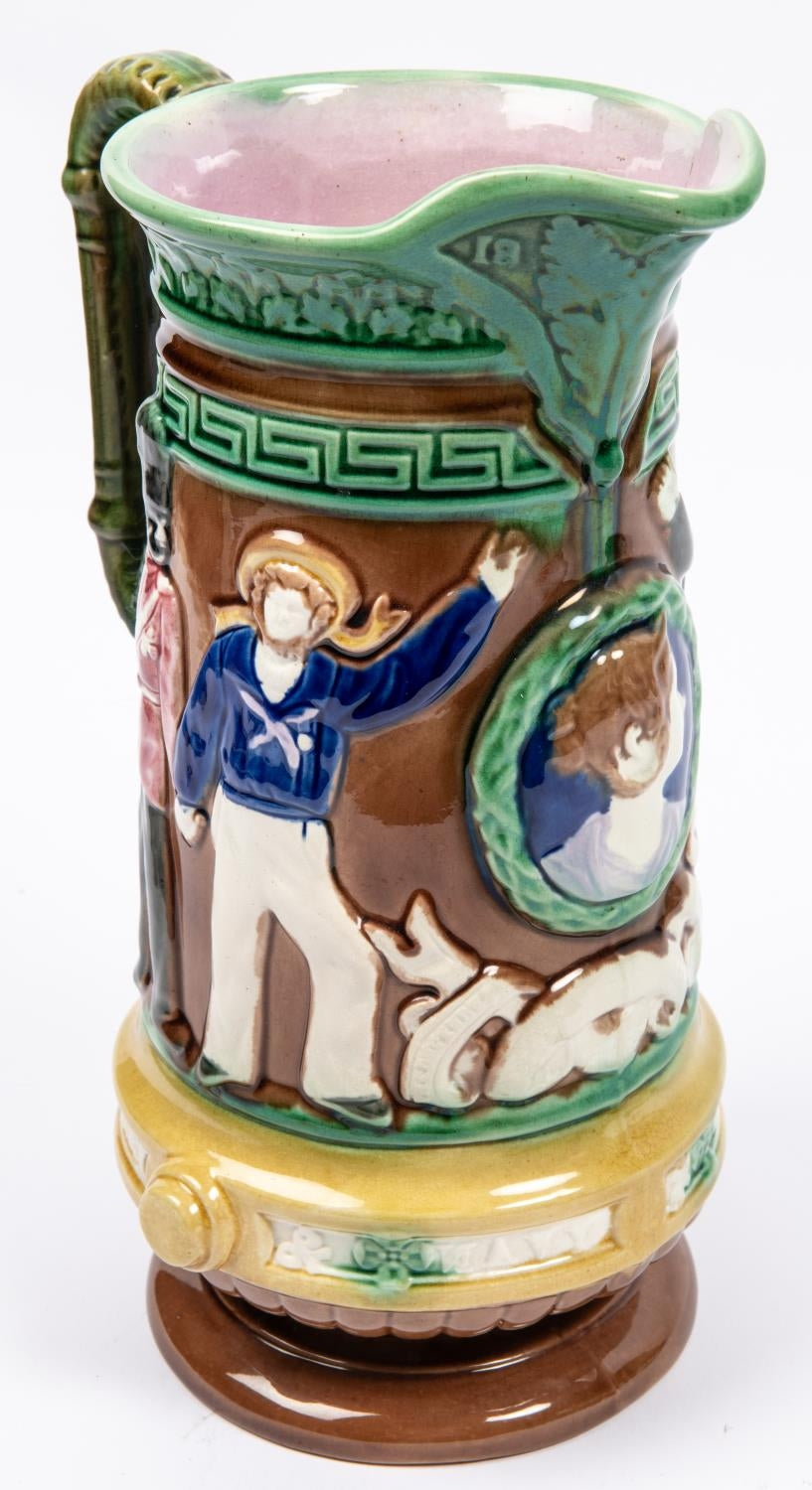 MAJOLICA JUG C1860 CRIMEA INTEREST QUEEN VICTORIA