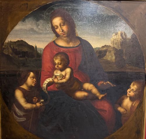 C18TH CENTURY AFTER RAPHAEL 'MADONNA TERRANUOVA' OIL ON CANVAS