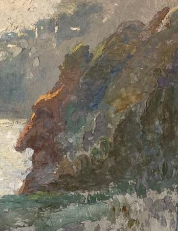 C1920 oil on board 'Babbacombe Bay Nr Torquay Devon. Harry Edmund Crute 1888 - 1975