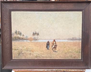 Mirage in the Desert, Basra J Milner Fl late 19th/early 20th century Oil on Panel