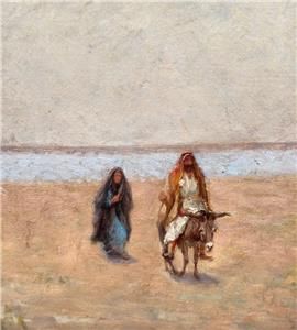 Mirage in the Desert, Basra J Milner Fl late 19th/early 20th century Oil on Panel