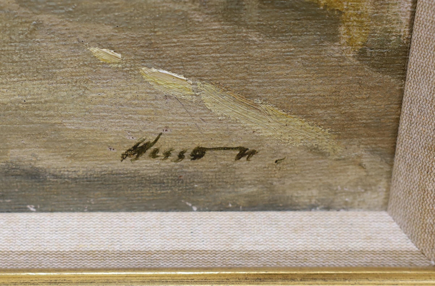 EDWARD WESSON 1910-1983 FIRMATO OLIO SU BORDO ABINGER HAMMER SURREY