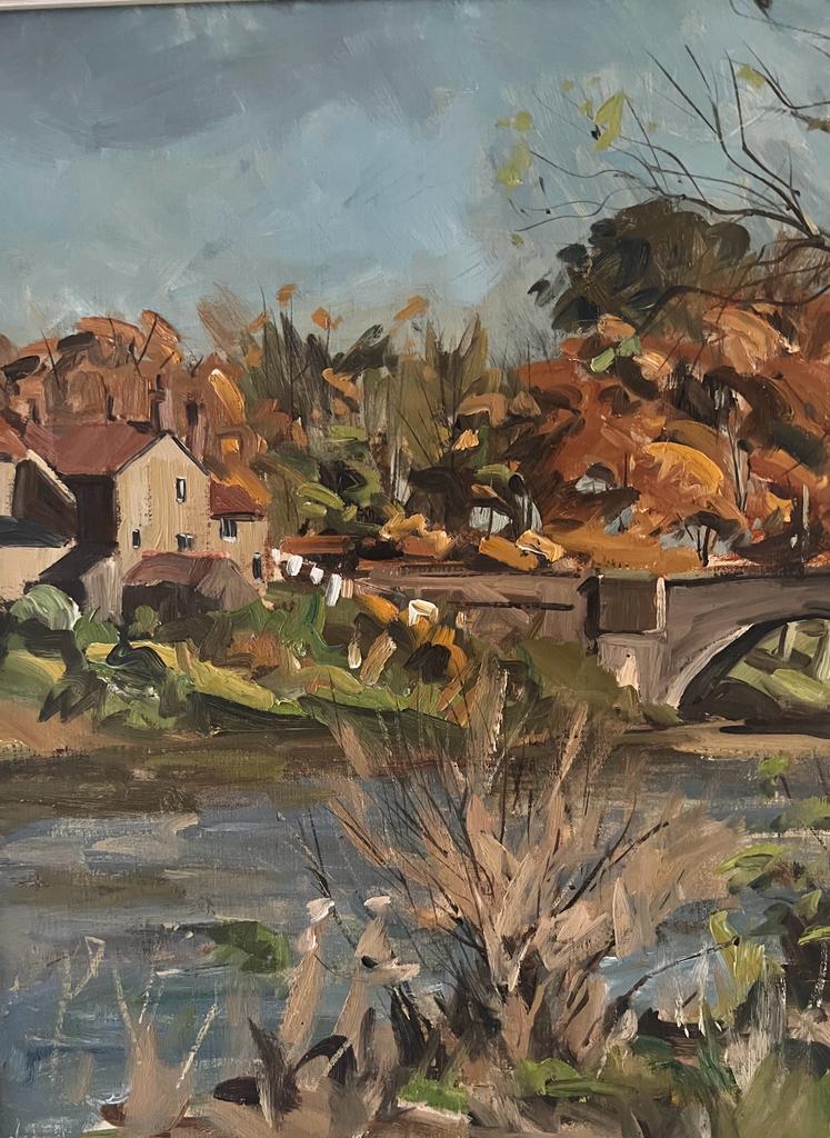 ANGUS RANDS OIL ON CANVAS C1960 YORKSHIRE LANDSCAPE ENGLISH IMPRESSIONIST