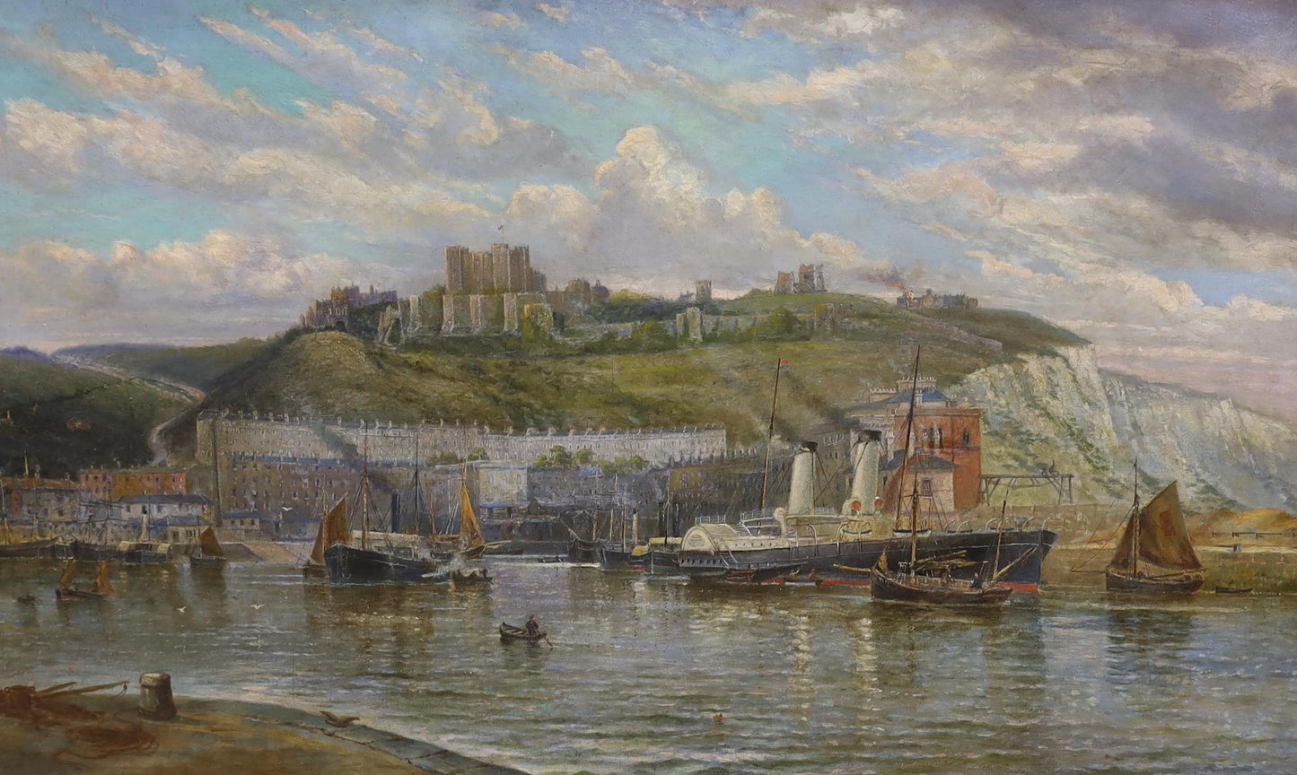 ATT JOHN GENDALL 1790 - 1865 LARGE OIL ON CANVAS DOVER HARBOUR
