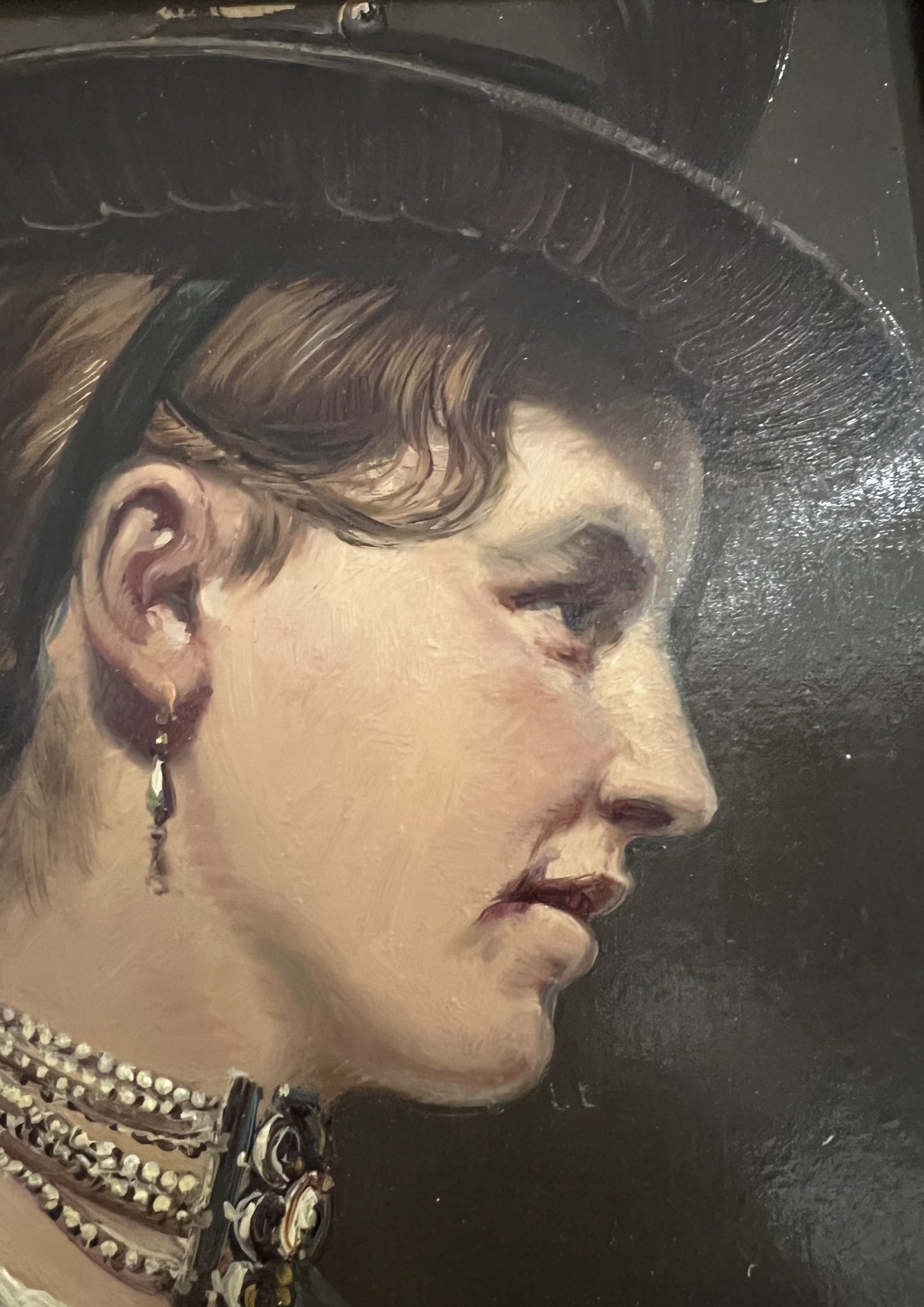 OLIO SU BORDO "BELLA RAGAZZA" FORSE TEDESCO ANNI '30