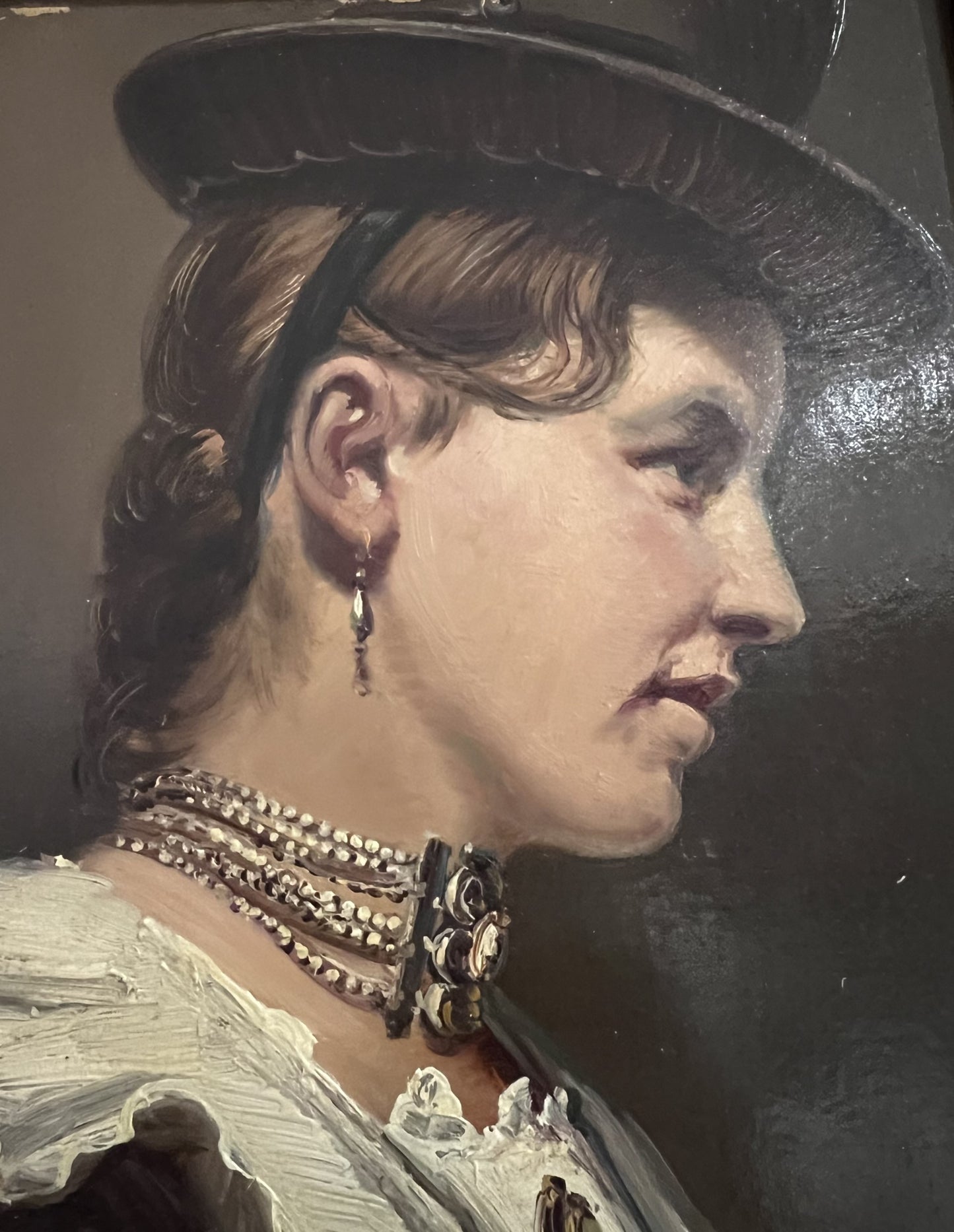 OLIO SU BORDO "BELLA RAGAZZA" FORSE TEDESCO ANNI '30