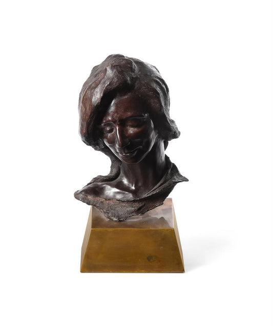1978 Testa di donna in bronzo di buona qualità alta 48 cm