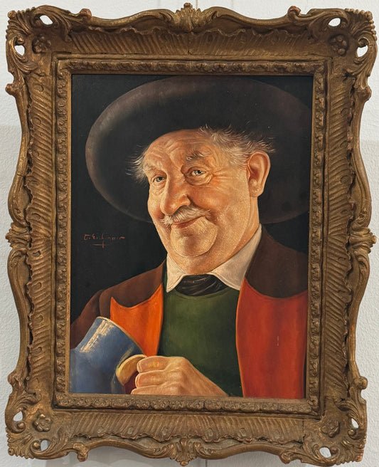 OTTO EICHINGER 1922-2004 SIGNED OIL PAINTING PORTRAIT AUSTRIAN GENTLEMAN FRAMED