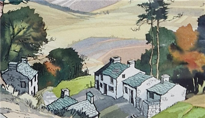 JAMES PRIDDEY 1916 - 1980 WATERCOLOUR 'SNOWDON FOOT HILLS CARNED LLEWELLYN WALES