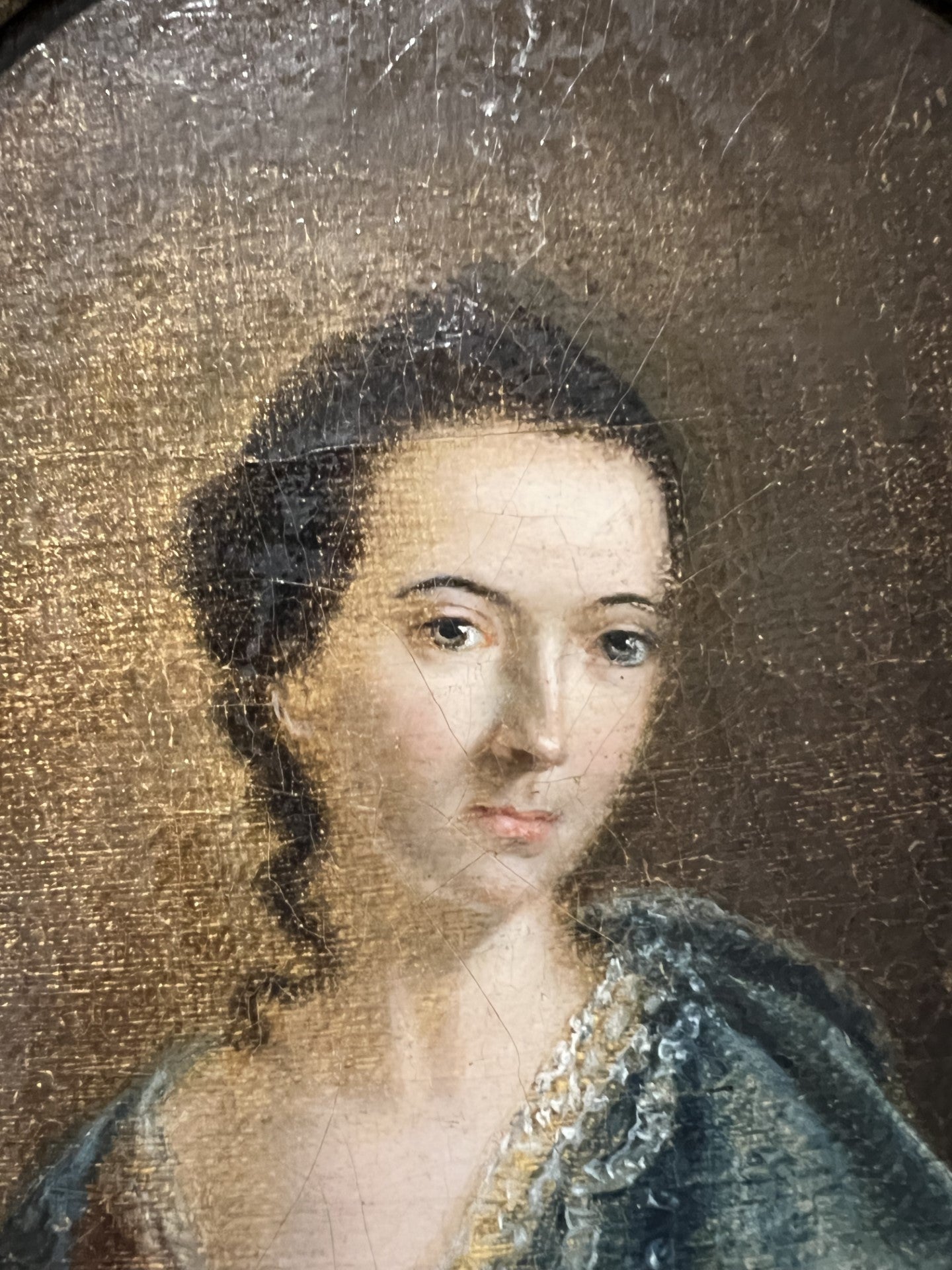 OLIO SU TELA DEL XVIII SECOLO "BELLA GIOVANE DONNA"