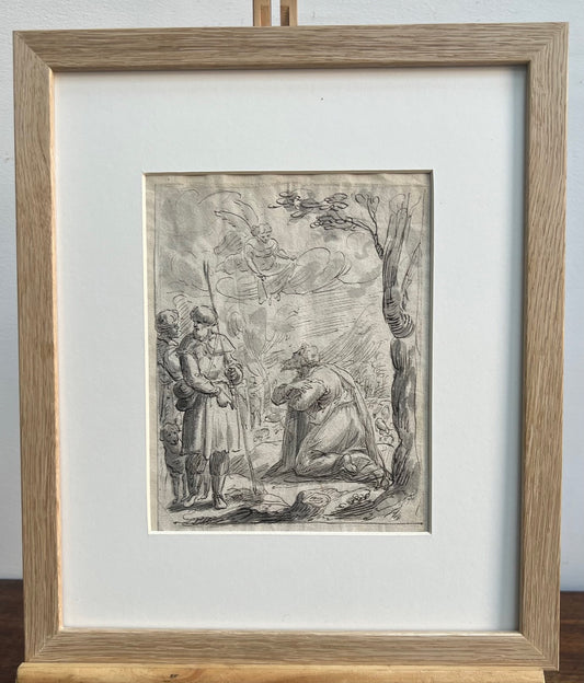 OLD MASTER DRAWING "BIBLICAL" PEN, INK & WASH 17TH CENTURY