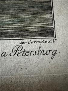 L'Academie Imperial des Sciences a Petersburg Hand Coloured Engraving c1790