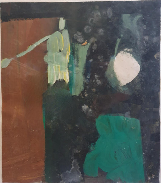 One Of Two Very Interesting Mid Century Abstract Oils