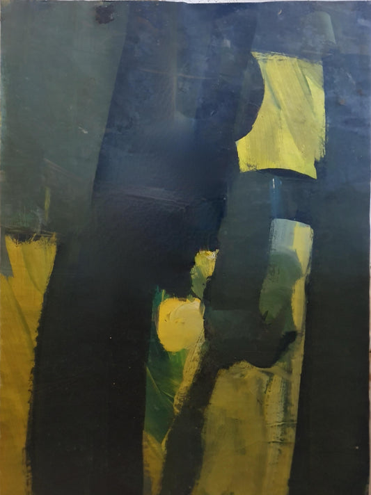 One Of Two Very Interesting Mid Century Abstract Oils