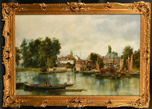 WILLIAM HOWARD 1879 -1945 "THAMES VIEW" OIL ON CANVAS C1910