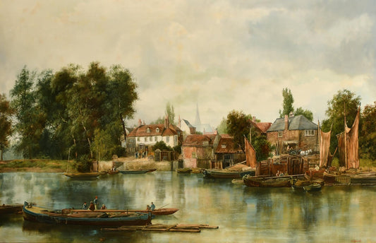 WILLIAM HOWARD 1879 -1945 "THAMES VIEW" OIL ON CANVAS C1910